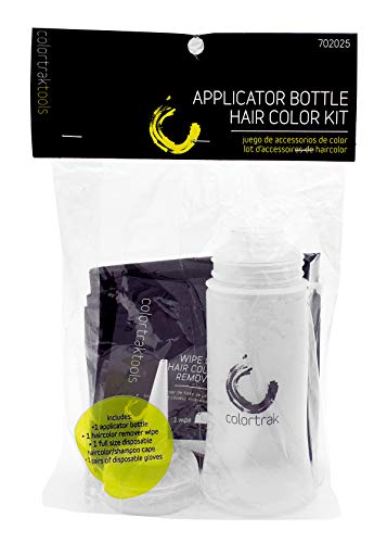 Colortrak Bottle Applicator Color Kit, Professional All-over Color, Kit Includes 1 Applicator Bottle, 1 Disposable Cape, 1 Hair Color Remover Wipe, 4 Disposable Gloves, Cleanliness at Salon or Home