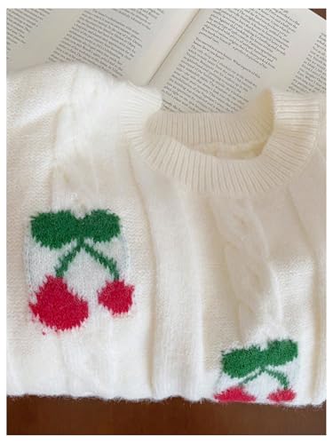 Image of BEAUDRM Girl's Cute Bow Sweater Crew Neck Long Sleeve Drop Shoulder Loose Pullover Tops