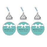 Andaz Press Chocolate Drop Labels Stickers Single, Wedding Bride & Co, 216-Pack, Fits Themed Kisses Party Favors, Boxes, Bags, Envelopes, Decor, Decorations