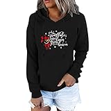 Kapuzenjacke Damen Weihnachtsdruck Pullover Weihnachtspulli Kapuzenpullover Weihnachtspullover Übergröße Weihnachten Sportjacke Langarmshirt Kordelzug Hoodie Schneemann Elchdruck Gemütliche Lose