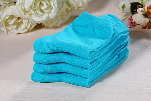 Image of Azwelier Unisex Colorful Quarter Ankle Athletic Socks Breathable Cotton Blend Crew Style 4 Pairs Pack