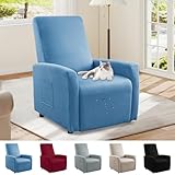 Bocguy Copripoltrona Relax Reclinabile, Copripoltrona 1 Post Poltrone Relax Elettriche, Copridivano Impermeabile. Rivestimento Elasticizzato con Tasche, Rivestimento per Poltrona (Blu)