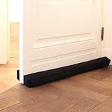 Rori Burlete doble para puertas de 70 cm – Burlete de puerta para protección – Junta para el suelo de la puerta negra – Tope de tracción y ruido – Tope cuadrado – Diferentes tamaños