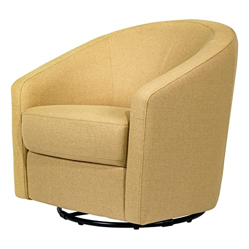 Image of babyletto Madison Swivel Glider in Performance Dijon Eco-Twill, Water Repellent & Stain Resistant, Greenguard Gold and CertiPUR-US Certified