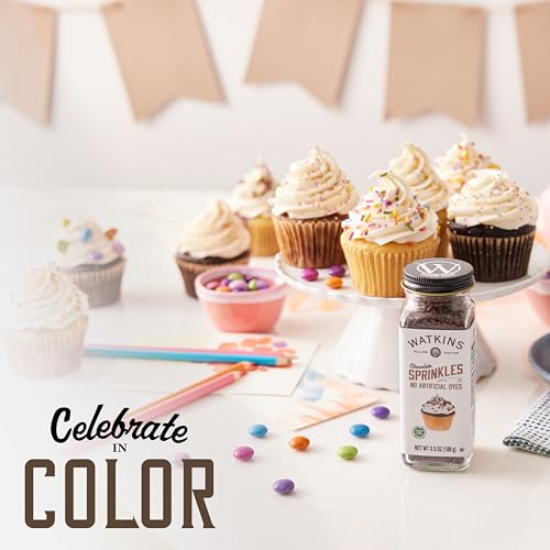 Image of Watkins Chocolate Decorating Sprinkles, 3.5 Ounce, Pack of 3