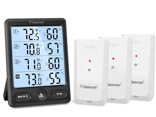 Geevon Wireless Hygrometer 3 Sensors