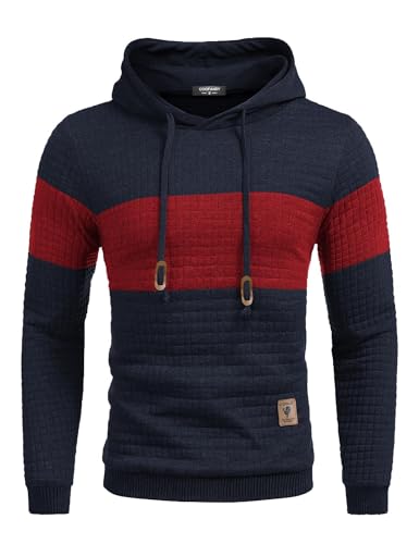 COOFANDY Mens Hooded Sweatshirt Casual Long Sleeve Drawstring Waffle Knit Pullover Hoodies