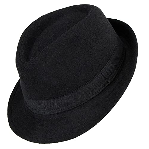 Unisex Classic Fedora Hat Manhattan 1920s Short-Brim Panama Jazz Hats for Men Women