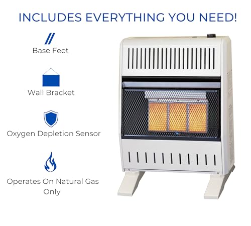 Image of ProCom Heating Natural Gas Ventless Infrared Plaque Heater With Base Feet - 18,000 BTU, T-Stat Control - Model# MN180TPA-B