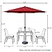 Abba Patio 9ft Patio Umbrella Outdoor Market Table Umbrella with Push Button Tilt and Crank for Garden, Lawn, Deck, Backyard & Pool, 8 Sturdy Ribs, Red
