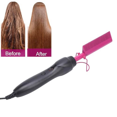 Plancha para el cabello y peine 2 en 1 LICAEVEY, calentamiento rápido, uso en cabello mojado y seco, con peine incorporado, temperatura ajustable, reduce el tiempo de peinado para uso en casa y viaje (enchufe EE.UU., 100 a 240 V) miniatura 7