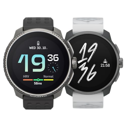 SUUNTO Race GPS Sports Watch w/ 1.43' AMOLED Touchscreen Charcoal Titanium & SUUNTO Race S GPS Sports Watch w/ 1.32' AMOLED Touchscreen Canary Titanium
