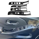 Korlot Carbon Fiber 4-Door Window Lift Trim Switch Panel Cover Trim for Nissan Frontier 2022-2026