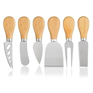 Cheese Knives Set – Cheese Knife, Cheese Spreader, Cheese Fork, Cheese Slicer, Cheese Cutter, Butter Knife – 6PCS Mini Stainless Steel Cheese Knives – Cheese Knife Set for Charcuterie Board