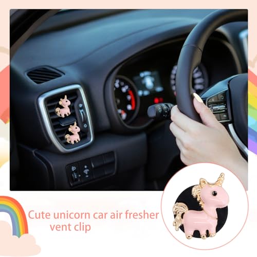 Image of ORIESSE Unicorn Car Accessories,2pcs Pink unicorn Air Vent Clips Car Air Freshener with Lavender Scent,Cute Girly Car Decor for Women Teens,Refillable Diffuser