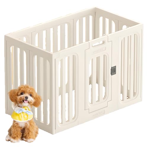 WYTTDBD犬 ケージ 犬 ゲージ 高さ 60/75cm 小中大型犬用 犬ゲージ ペットケージ 犬サークル バックルデザイン ペットサークル 室内 トイレトレーニング出来る 仕切 組立簡単 掃除しやすい (ホワイト) 113x63x75cm