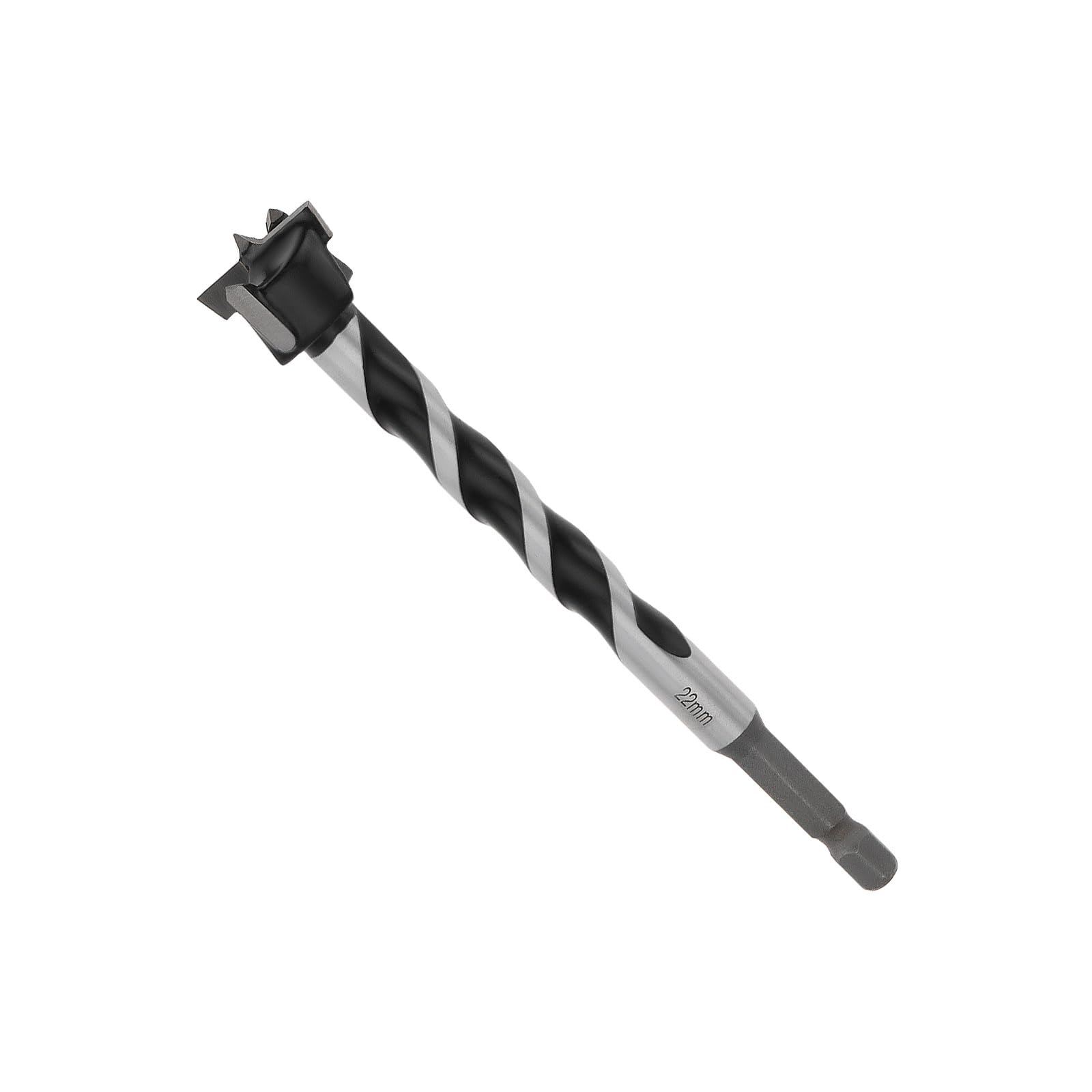 Briny River 22mm Forstner Wood Boring Drill Bit Hole Hinge Cutter 7mm Hex Shank 129mm Length Extra Long Drill Bits