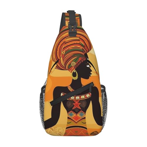 Bolso Cruzado African Woman para Hombre y Mujer Negro miniatura 1