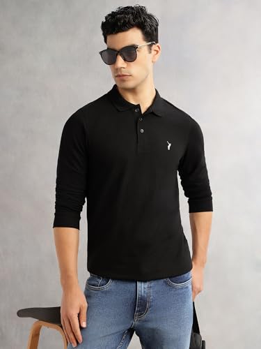 Image of Thomas Scott Men's | Solid | Full Sleeve | Regular Fit | Cotton Blend | Polo Collar | Casual Tshirt