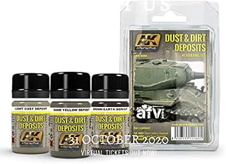 AK Interactive AFV Series AK4060 Dust & Dirt Deposits Weathering Acrylic Paint Set