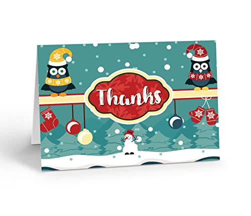 Image of Stonehouse Collection Cute Holiday Thank You Note Cards - 10 Boxed Fun After Christmas Note Cards - USA Made (Cute)
