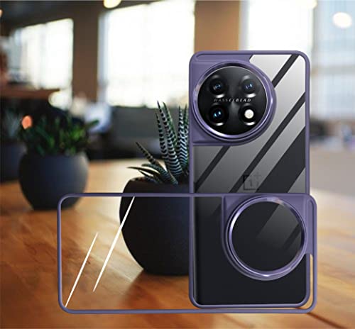 Image of A rtistque Ultra Hybrid Clear Back Cover Case for Oneplus 11R 5G | Drop Protection | Transparent | Smooth TPU Sides - Purple