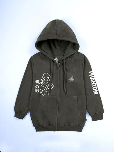 Image of Boys Solid Fleece Full Sleeve Zip Front Open Hooded Sweatshirt With Track Pant Set