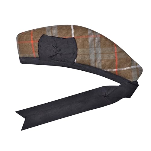Image of Glengarry Cap-Traditional Scottish Hat, Acrylic Wool Tartan Glengarry hat, Kilts /Bagpipes Accessories