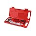 Produktbild 10-teiliges Bördelset für Brems- und Kraftstoffschläuche, Werkzeug-Set mit Cutter in roter Aufbewahrungsbox.