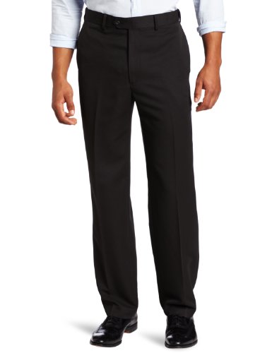 Savane Men's Easy Care Comfort Waist Flat Front Drop Needle Microfiber Pant