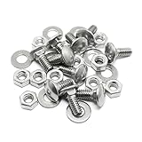 Pro Bamboo Kitchen 10 Set Carriage Bolt Sets 304 Stainless Steel Carriage Screw Hex Nut and Flat Washer Kits 1/4-20x5/8'