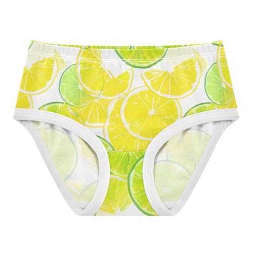 Joisal Yellow Green Lemons Slices White Cute Panties Girl Girls Underwear Toddlers Cotton Animals Underpants Briefs 2t