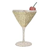 GBWYI Women Goblet Cherry Crystal Evening Clutch Martini Shaped Rhinestone Purse Funny Diamond Cocktail Cup Bag for wedding Gold