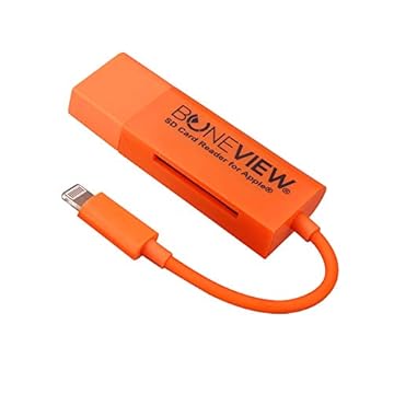 BoneView SD Card Reader for iPhone - Trail Camera Viewer Reads Memory Chip from Any Deer Hunting Scouting Game Camera, Plays Video & Photos on All Apple iOS iPad and iPhone Smartphones