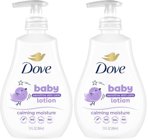 Image of Baby Dove Sensitive Skin Care Baby Lotion For a Soothing Scented Lotion Calming Moisture Hypoallergenic and Dermatologist-Tested 13 oz (Pack of 2)