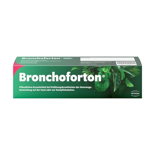 Bronchoforton Salbe - pflanzliches Medikament bei Erkältung und Husten - zum Einreiben Inhalieren und Baden - mit Eukalyptusöl Fichtennadelöl und Pfefferminzöl - ab 4 Jahren - 1 x 40 g