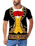 Arankhiger Men Mariachi Costume T-Shirt Halloween Party Costume Fun Short Sleeve Holiday Cosplay Outfits S