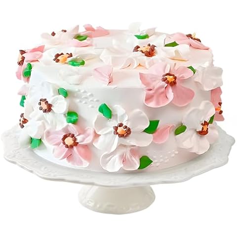 YBCPACK 10 Inch Floral Ceramic Cake Stand Cover