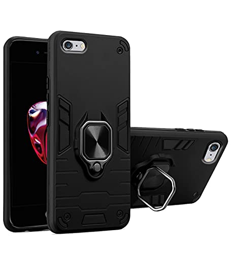 Image of Pikkme D5 Tough Armor Bumper Back Cover Case for iPhone 6 Plus,iPhone 6 Plus |Ring Holder & Kickstand in-Built (Black)