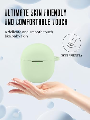 Coque Google Pixel Buds 2a 2025 housse silicone vert clair étui écouteurs sans fil - 5