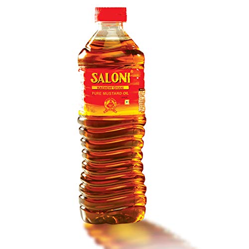 Image of Saloni Mustard Oil 1 LTR bottle - Pure Kachchi Ghani Mustard Oil