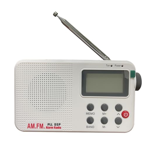 Radio portátil AM/FM/SW con pantalla digital LCD y toma de auriculares de 5V