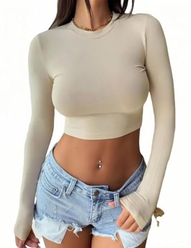 Maglietta a Maniche Lunghe Crop Top
