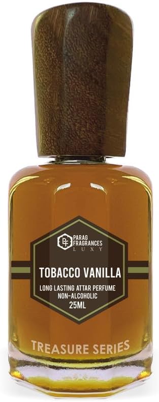 Parag Fragrances Tobacco Vanilla Attar 25Ml / Treasure Series/Natural & Long Lasting Fragrance/Attar Perfume/Ittar For Men/Non Alcoholic Attar For Pooja, Worship & Personal Perfume