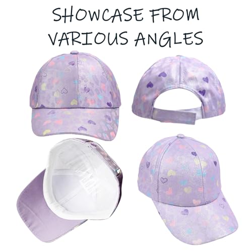 ZXTGBQ Kappe Kinder, Baseballkappe Sonnenbrillen Set für Mädchen, Cap MäDchen, UV Schutz, Verstellbar, Cap Kinder Mädchen 3-8 Jahre, Geschenke für Mädchen (52-54CM)