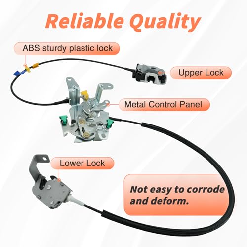Blycorul Rear Door Lock Latch Assembly and Cable, Compatible with 1999-2007 Ford F250 F350 F450 F550 Super Duty, Left Driver Upper & Lower Side, Replaces 6C3Z-28264A01-A, 6C3Z28264A01A by Blycorul - Image 3