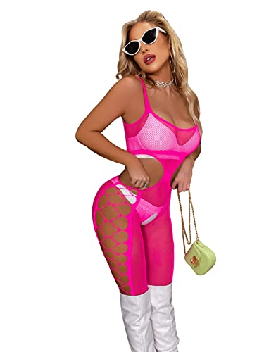 SweatyRocks Women's One Piece Hollow-Out Lingerie Cut Out Stockings Teddy Bodysuit Lingerie