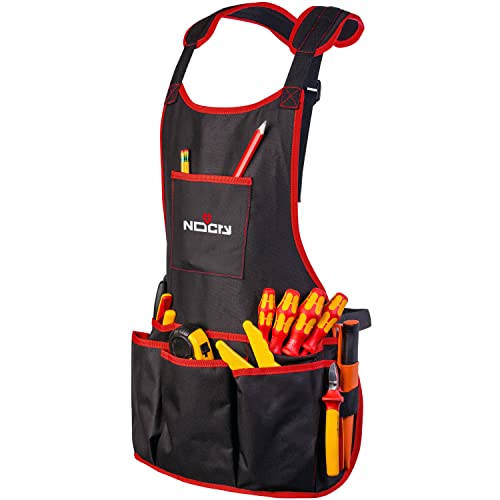 Price comparison product image NoCry Professional Canvas Work Apron - with 16 Tool Pockets,  Fully Adjustable,  Waterproof & Protective