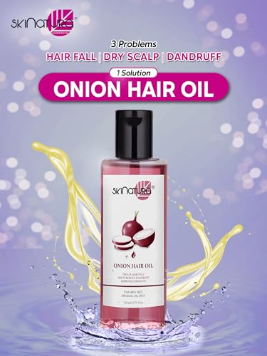 Image of Skinatura Onion Hair Oil For Men & Women | Treats Hair Fall | Long Strong Lustrous & Healthy Hairs (110Ml) (Pack of 5)