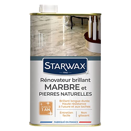 STARWAX Rénovateur Brillant Protecteur pour Marbres et Pierres Naturelles - 1L - Pour Protéger et Faire Briller - Donne Brillant Intense et Durable - Non Glissant